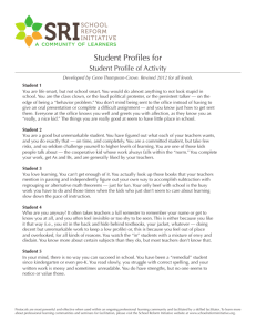 Student Profiles for - School Reform Initiative