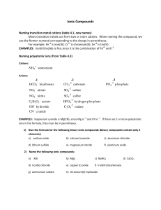 Ionic Compounds - La Salle University