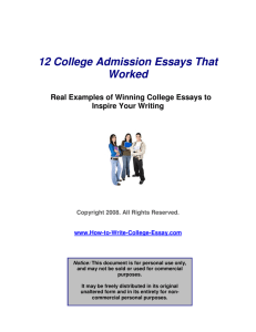 12 College Admission Essays That Worked