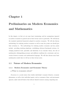 Chapter 1 Preliminaries on Modern Economics and Mathematics