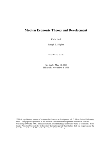 Modern Economic Theory and Development