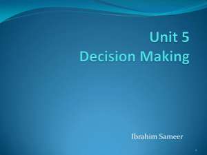 Unit 5 Decision Making