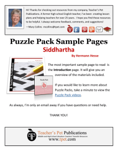 Siddhartha - Puzzle Pack - Teacher's Pet Publications