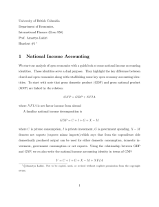 1 National Income Accounting - University of British Columbia