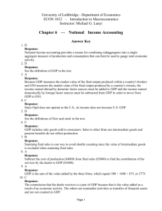 Chapter 6 –– National Income Accounting