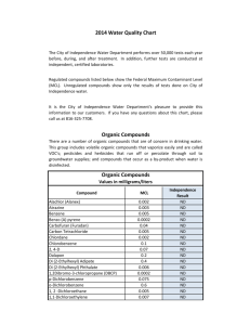 Organic Compounds 2014 Water Quality Chart Organic Compounds