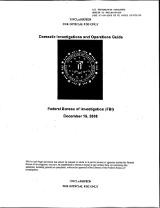 Domestic Investigations and Operations Guide Federal Bureau of