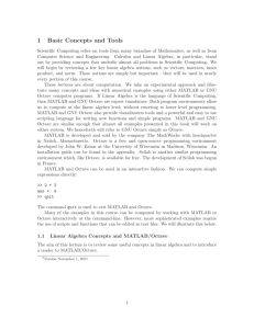 1 Basic Concepts and Tools - Department of Mathematical Sciences