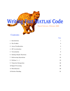 Writing Fast MATLAB Code