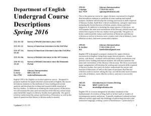 Undergrad Course Descriptions Spring 2016