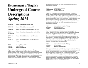 Undergrad Course Descriptions Spring 2015