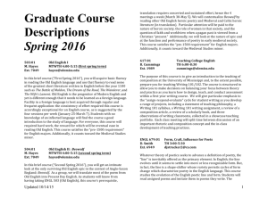 Spring 2016 Course Offerings (Graduate)
