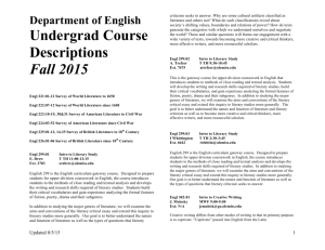 Undergrad Course Descriptions Fall 2015