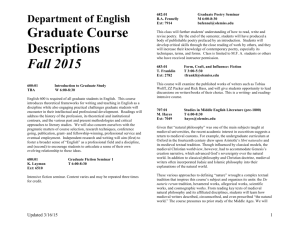 Graduate Course Descriptions Fall 2015