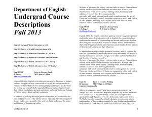 Undergrad Course Descriptions Fall 2013