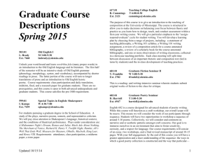 Spring 2015 Course Offerings (Graduate)