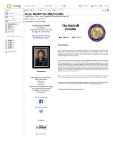 Senator Waddell's July 2015 Newsletter