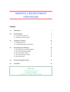 module 2: recruitment strategies - SaskNetWork