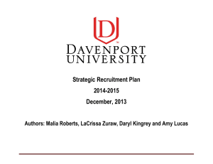 Strategic Recruitment Plan 2014
