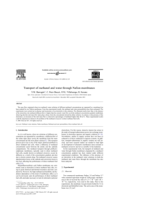 Transport of methanol and water through Nafion membranes