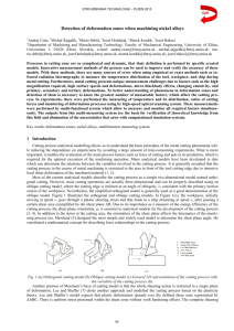 Detection of deformation zones when machining nickel alloys