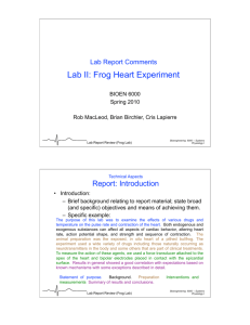 Lab II: Frog Heart Experiment