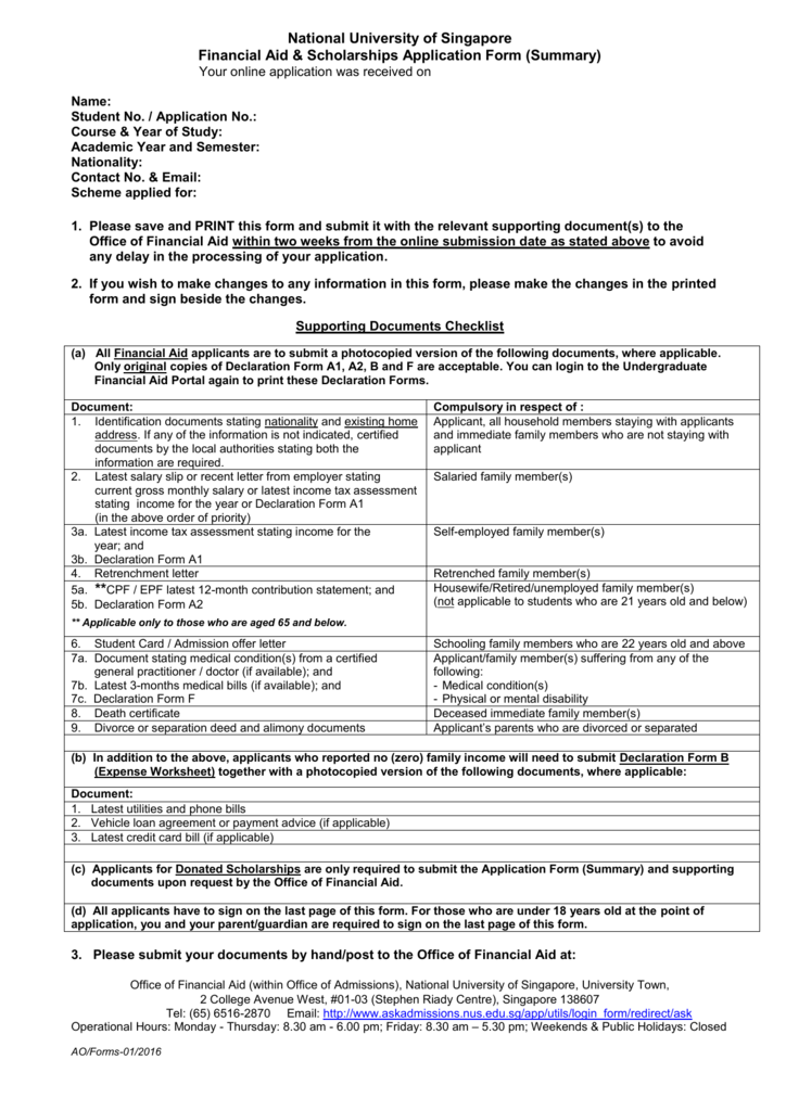 Supporting Documents - NUS - National University of Singapore