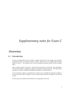 Important supplementary notes for Exam C