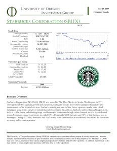 Starbucks Corporation - University of Oregon Investment Group