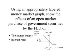 Using an appropriately labeled money market graph, show the