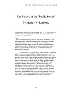 The Fallacy of the "Public Sector" By Murray N. Rothbard