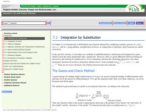 7.1 Integration by Substitution