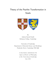 Theory of the Pearlite Transformation in Steels