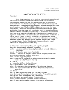 Anatomical Word Roots - University of Hawaii at Manoa