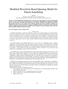 Modified Waveform Based Queuing Model for Patient Scheduling