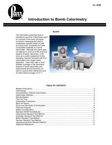 Introduction to Bomb Calorimetry