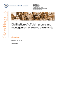 Digitisation of official records and management of source documents