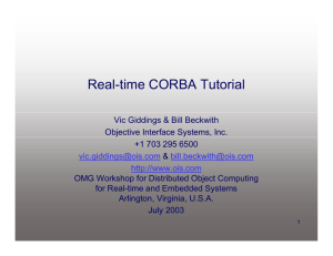 Real-time CORBA Tutorial - Object Management Group