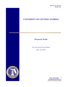 UNIVERSITY OF CENTRAL FLORIDA Financial Audit