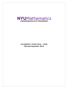 UNDERGRADUATE PROGRAM ACADEMIC YEAR 2014 – 2015