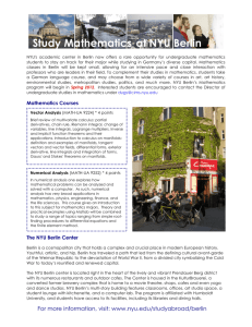 Study Mathematics at NYU Berlin