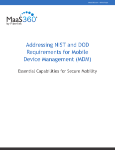 NIST and DOD Requirements for MDM