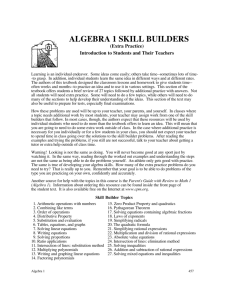 Skill Builders for Algebra