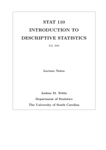 stat 110 introduction to descriptive statistics