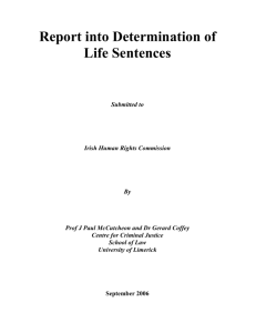 Report into Determination of Life Sentences