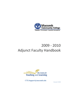 2009 - 2010 Adjunct Faculty Handbook