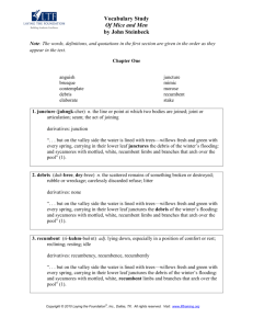 Vocabulary Study Of Mice and Men by John Steinbeck