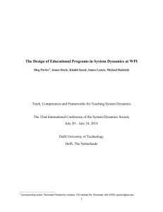 The Design of Educational Programs in System Dynamics at WPI