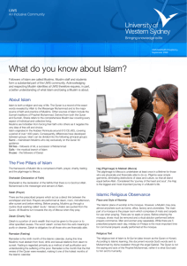 What do you know about Islam? - University of Western Sydney