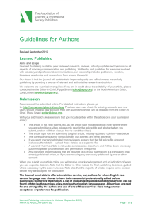 Guidelines for Authors - Association of Learned and Professional